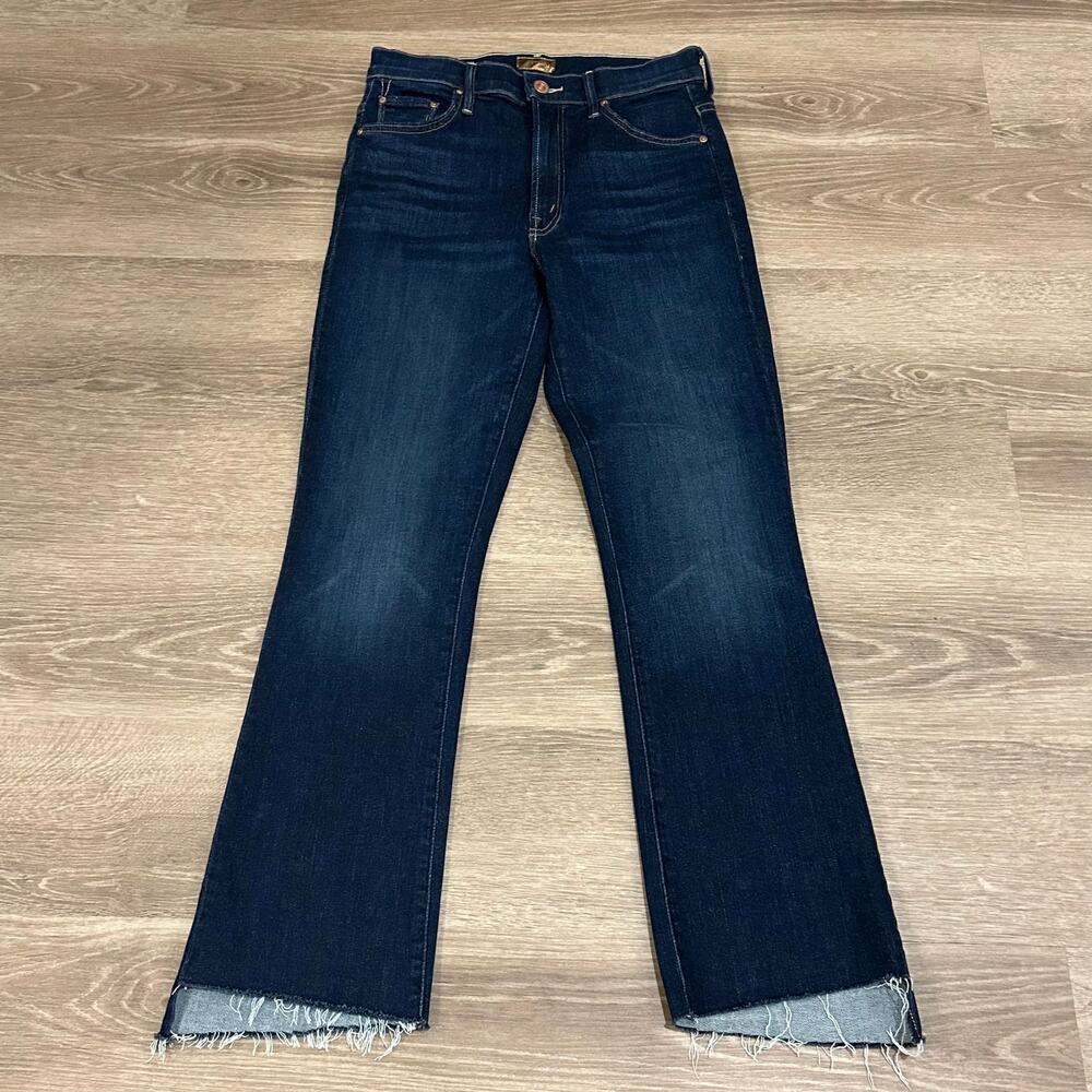 MOTHER‎ Insider Crop Step Fray Bootcut Jeans Off Limits Dark Wash 26 - Picture 5 of 16
